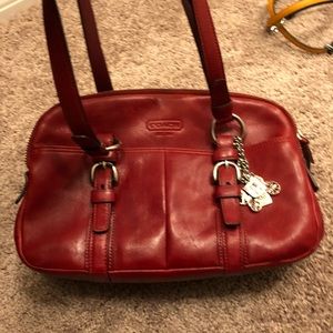 🔺Used red leather coach bag🔻